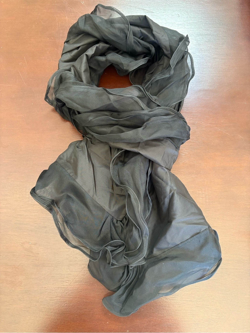 Silk Black Sheer Women's Scarf - Elegant Lightweight Wrap